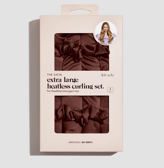 XL Satin Heatless Curling Set - Chocolate